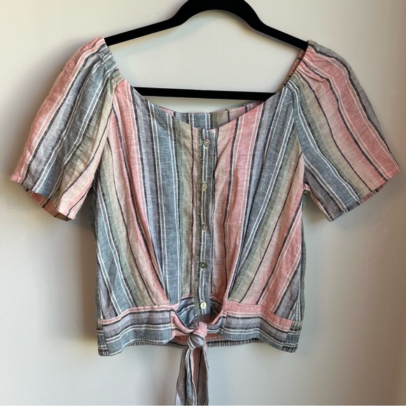 NWT DREW Pastel Rainbow Crop Blouse - Size Small - Picture 2 of 16
